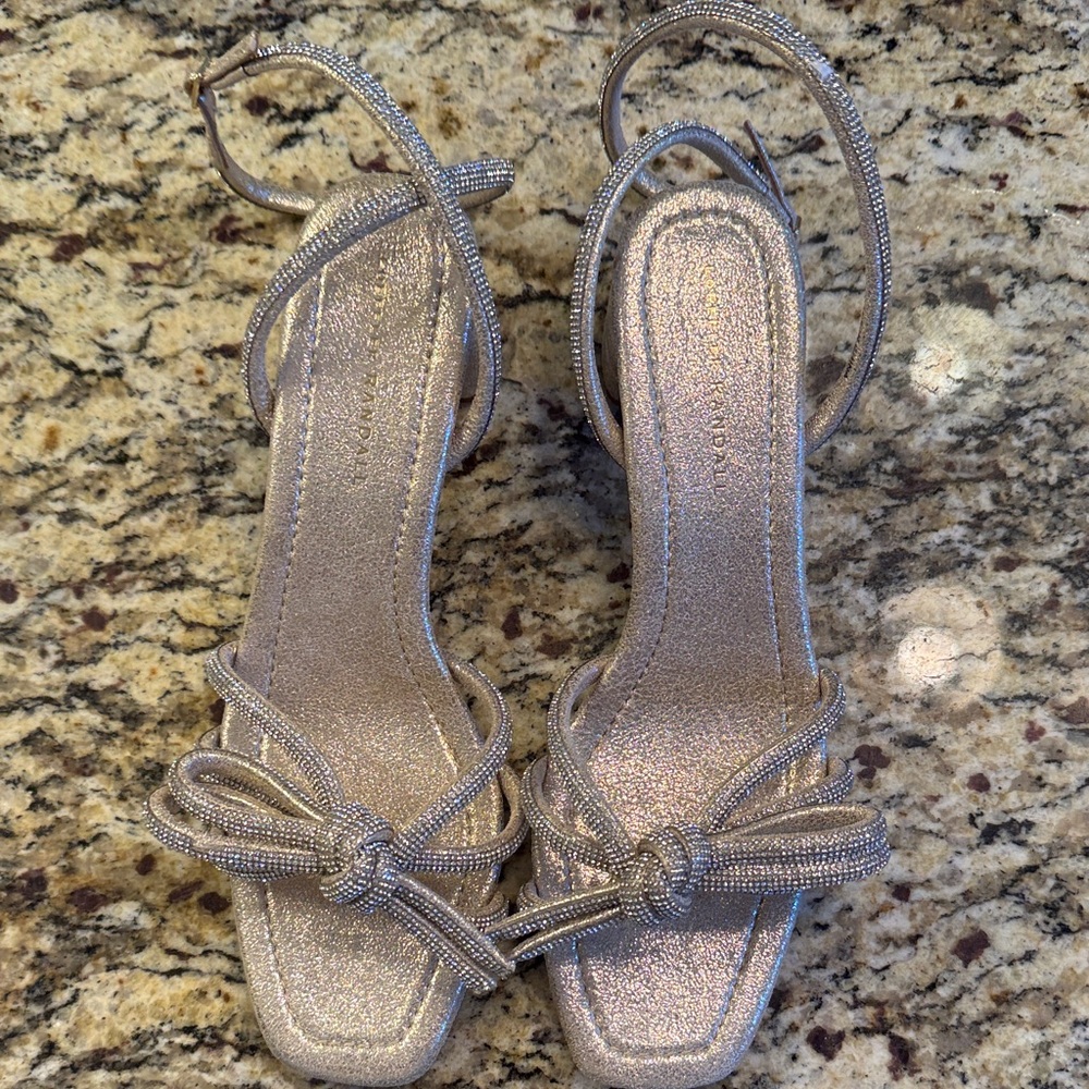 Loeffler Randall Mikel Crystal Embellished Block 2 in Heel Sandals - size 10.5 - Picture 5 of 10